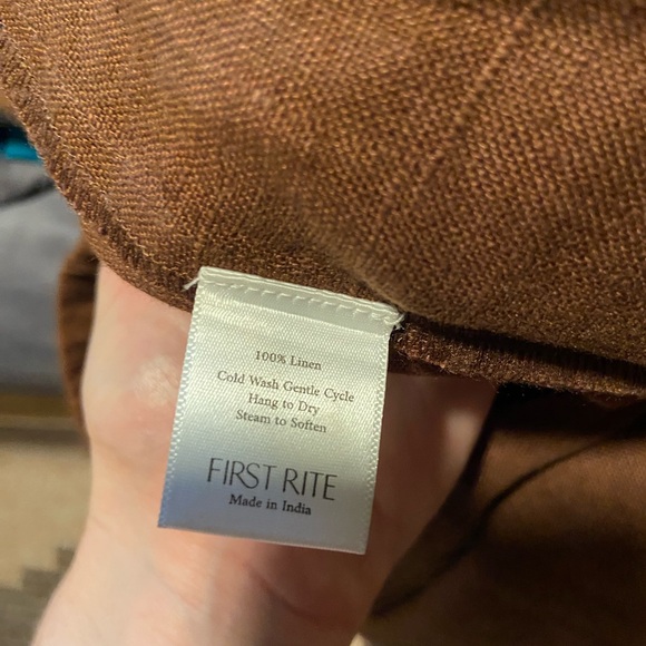 First Rite Brown Linen Pants - Picture 4 of 4